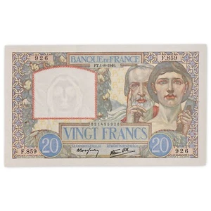 France - billet 20 francs Travail et Sciences 1940 - SUP+ - 01/08/1940 - F.12.05 - Picture 1 of 2