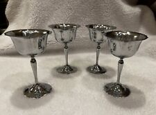 Vintage Set of 4 Chromium Played LB Goblets 5 1/5” tall.