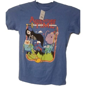 Mens Adventure Time Short Sleeve Graphic T-Shirt - Royal Heather Blue- Small - Picture 1 of 7
