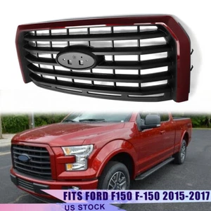 Front Grille For 2015-2017 Ford F-150 F150 Ruby Red Metallic Frame Black Insert - Picture 1 of 8