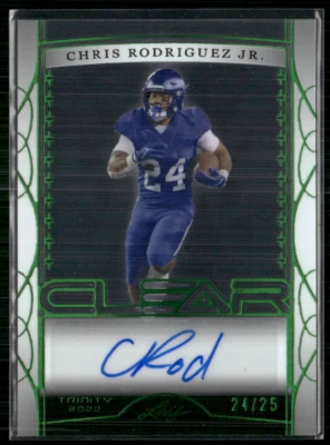 Chris Rodriguez 2022 Leaf Trinity Clear Green Auto 24/25 - Image 1 of 2