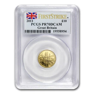 2011 Great Britain 1/10 oz Proof Gold Britannia PR-70 PCGS (FS) - Picture 1 of 2