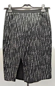 Whistles Skirt Size 8 AW13 Black White Green Pencil Front Slit - Picture 1 of 7