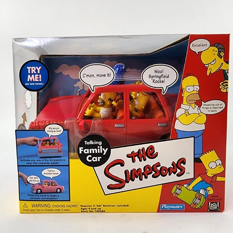 The Simpsons Talking Family Car Playset World of Springfield Playmates 2001 NEW Cover