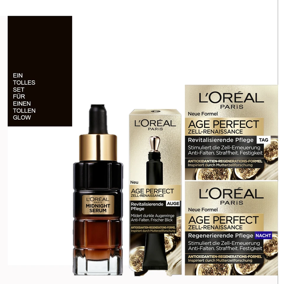 (1L|682,76) 4tlg Loreal Age Perfect Zell Renaissance Tag | Nacht | Serum & Augen - Bild 1 von 1