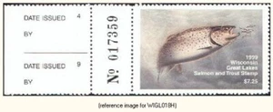 D2K Wisconsin Great Lakes Salmon 1999 $7.25 w/Left Tab - Picture 1 of 1