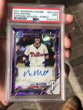 2021 Bowman Baseball Sapphire 1st Bowman Auto Nick Maton /10 Detroit Tigers Pop2