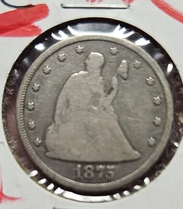 1875 CC Twenty Cent Piece 20C Ungraded Circulated 90% Silver US Coin - Picture 1 of 2