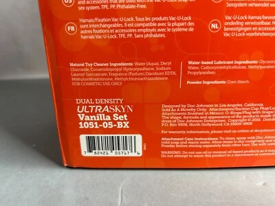 Doc Johnson Vac-U-Lock (1051-05-BX) Dual Density ULTRASKYN Complete Set Vanilla - Image 1 of 4