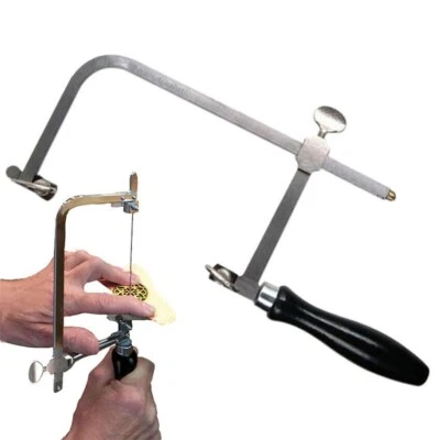 TOOLS MASTERS UK SCHMUCK PIERCING SÄGE RAHMEN 80mm JUWELIER HANDWERKZEUG VERSTELLBAR + GRATIS 12 KLINGEN