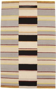 Hand-Tufted Plush Stripes Rug Modern Kids Room Contemporary Decor Carpet 5x8 ft - Picture 1 of 12