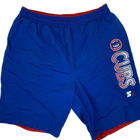 Chicago Cubs Vintage 90s Shorts MLB Baseball Blue Red Pockets Starter XL X-Large Cover