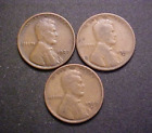 1927-28-29-S Set CIRC Lincoln Wheat Cents -3 Better Date Coins! -c3230xux