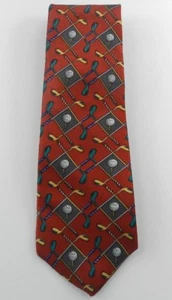 Corbata roja Sky Bend Country Club para hombre 59" palos de golf pelotas carrera informal - Imagen 1 de 3