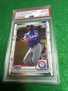 Sherten Apostel 2020 Bowman Chrome Prospects BCP46 Texas Ranger PSA 10 GEMA COMO NUEVO - Imagen 1 de 5