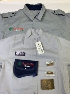Boy Scout Uniform xl scouts de mexico Lot Pins Belt Buckle Axe Cover