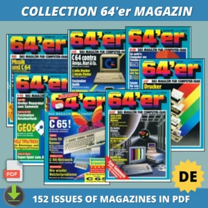 Collection COMMODORE 64'er 152 issues of magazines in PDF DE - Foto 1 di 1
