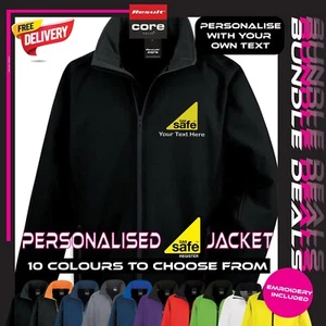 Personalised Gas Safe Softshell Jacket Embroidered Custom Your Text Workwear UK - Picture 1 of 25