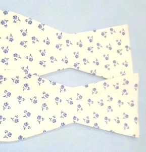 Four In Hand 100% Cotton Self Tie White W/Blue Floral Print Bow Tie - Picture 1 of 13