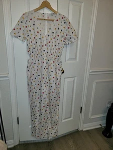 Madewell Puff-Sleeve Tapered Jumpsuit White Confetti Floral V-Neck Back Zip Sz 2 - Picture 1 of 11