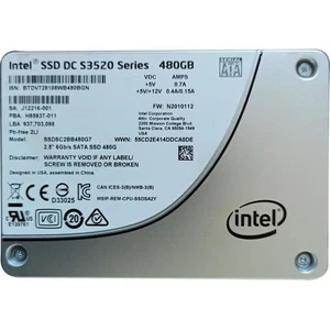 Intel DC S3520 480GB 2.5'' 6Gbps SATA SSD MLC SSDSSDSC2BB480G7 Solid State Drive - Picture 1 of 2