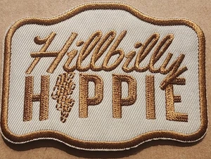 Hillbilly Hippie embroidered Iron on patch beer hunting outdoors - Picture 1 of 1