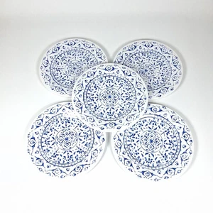 Member’s Mark Melamin 5er Set Salatteller blau weiß mediterran 8,5" - Bild 1 von 4