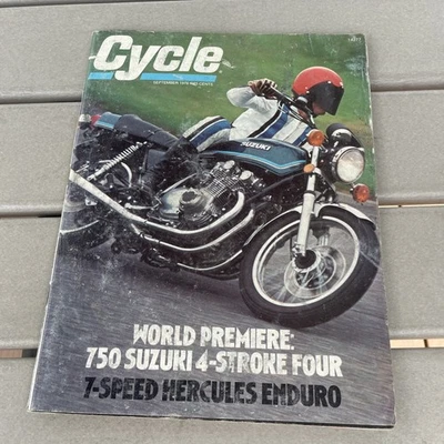 Cycle Motorcycle Magazine September 1976 Suzuki 750 4-Stroke Hercules GS175 Foto 1 de 4
