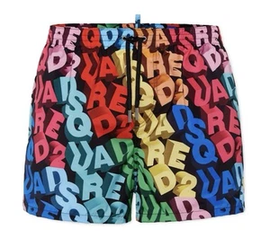 DSQUARED2 Costumi da bagno Uomo Multicolor/Nero Shorts mare con stampa Size S - Imagen 1 de 3