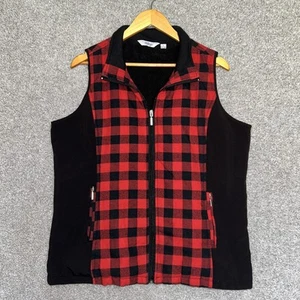 Indigo Great Northwest Vest Women's Size XL Black and Red with Plaid Print - Picture 1 of 6