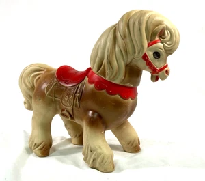 Vintage 1961 Edward Mobley Rubber Squeaker Horse Sleep Eyes 10 inch Eyes Work - Picture 1 of 13