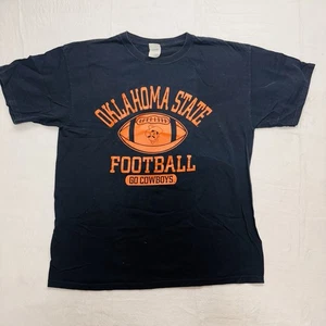 OSU VTG Oklahoma State Cowboys Go Cowboys Black T-Shirt Men Size L College Sport - Picture 1 of 5