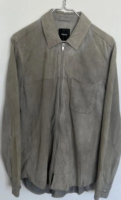 Theory Grey Goat Leather Jacket - Image 1 of 4