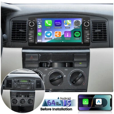 RRRRADIO Radio de coche 64 GB Android 15 para Toyota Corolla 2003-08 Apple Carplay GPS Navi WIFI