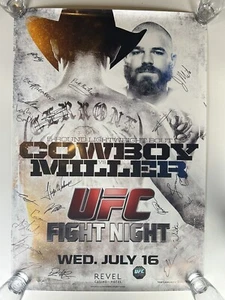 *RARE GRAIL* UFC Donald Cowboy Cerrone V Jim Miller Signed Event Poster SBC MINT - Picture 1 of 12