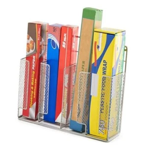Wall and Cabinet Door Mount Kitchen Wrap Organizer Rack Holder for Organizing - Picture 1 of 8