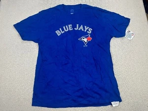 Majestic Toronto Blue Jays Men's T Shirt Size XL Blue MLB Logo Guerrero Jr #27 - Picture 1 of 7