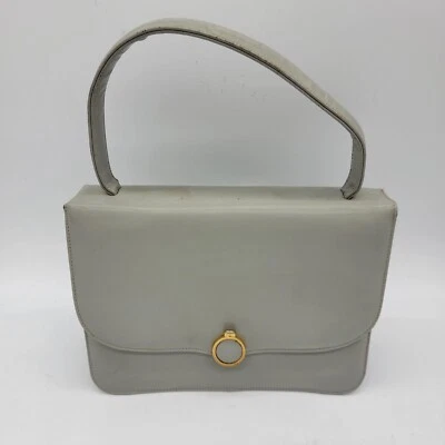 Vintage Palizzio Bag Faux Leather Gray Purse Handbag Original Mirror with Logo - Image 1 of 4