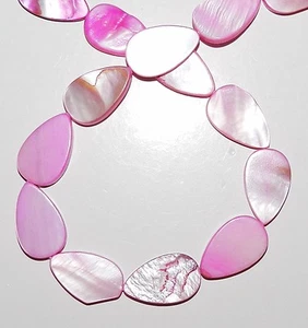 "Cuentas de cáscara de piedras preciosas de lágrima plana rosa caliente MP1778 15" - Imagen 1 de 1