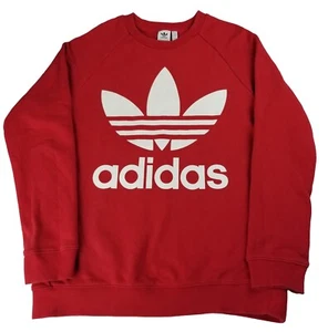 Adidas Originals Large Logo HEAVYWEIGHT Mens Medium Crewneck Sweatshirt Red  - Picture 1 of 11