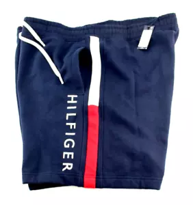 New TOMMY HILFIGER Size XXL Navy Blue with Logo Fleece Sweat Shorts MSRP $69 - Picture 1 of 5