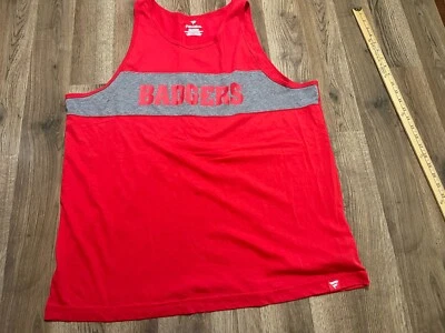 Fanatics Tank Top, Men's Size 2XL, Red Grey, Wisconsin Badgers - Image 1 of 4