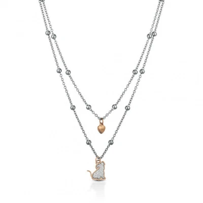 OPS COLLANA GLIETTER FANCY DOPPIA CATENA CANE OPSCL-374 - Immagine 1 di 2