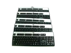 LOT OF  5 HP KU-0316 Black and Silver USB Keyboard Black/Silver - Picture 1 of 7