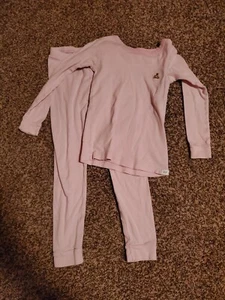 Baby Gap Girls Size 4 Long Sleeved Pants Pajamas Pink Teady Bear Striped - Picture 1 of 3