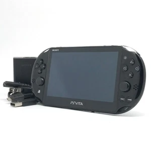SONY PS Vita PCH-2000 Slim Black Wi-Fi LCD w/ Charger From Japan "Near Mint" - Picture 1 of 11