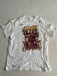 Nike LOS ANGELES LAKERS NBA CHAMPIONSHIP ROSTER T-SHIRT Sz XL LEBRON 2020 - Picture 1 of 4