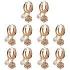 5 Pairs Pearl Ball Earrings Copper Miss Zircon for Women Earings