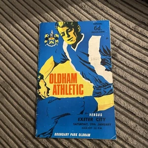 1965 OLDHAM ATH ATHLETIC V EXETER CITY DIVISION 3 LEAGUE PROGRAMME - Picture 1 of 5