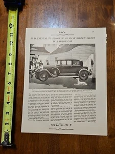 MAGAZINE AD THE LINCOLN COUPE MOTOR CAR VEHICLE RARE OLD VINTAGE LIFE - Picture 1 of 2